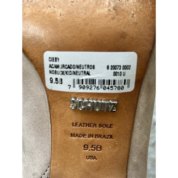 Schutz Womens Size 9.5 Neutral Beige Cibby Suede Heel Bootie Boots - Picture 3 of 12